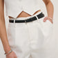Clioh Skinny Belt - Black/Silver