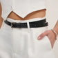 Clioh Skinny Belt - Black/Silver