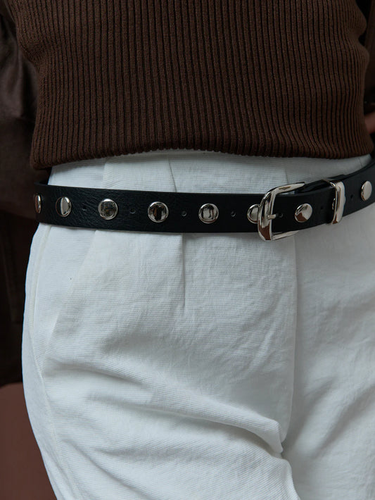 Liah Studded Belt - Black/Silver