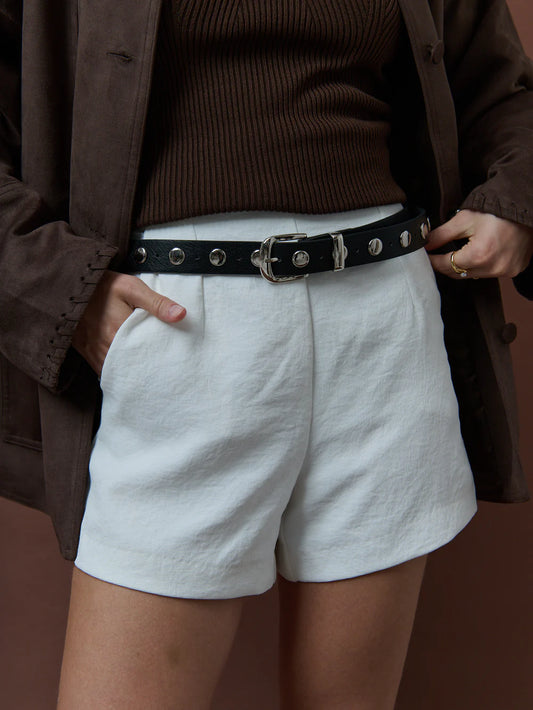 Liah Studded Belt - Black/Silver