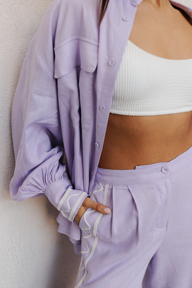 Amazon Pants - Lilac/White