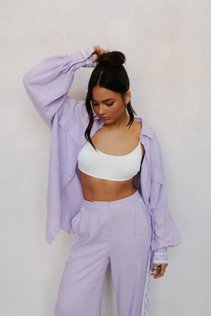 Amazon Pants - Lilac/White