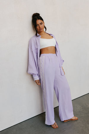 Amazon Pants - Lilac/White