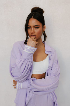 Sparrow Shirt - Lilac/White