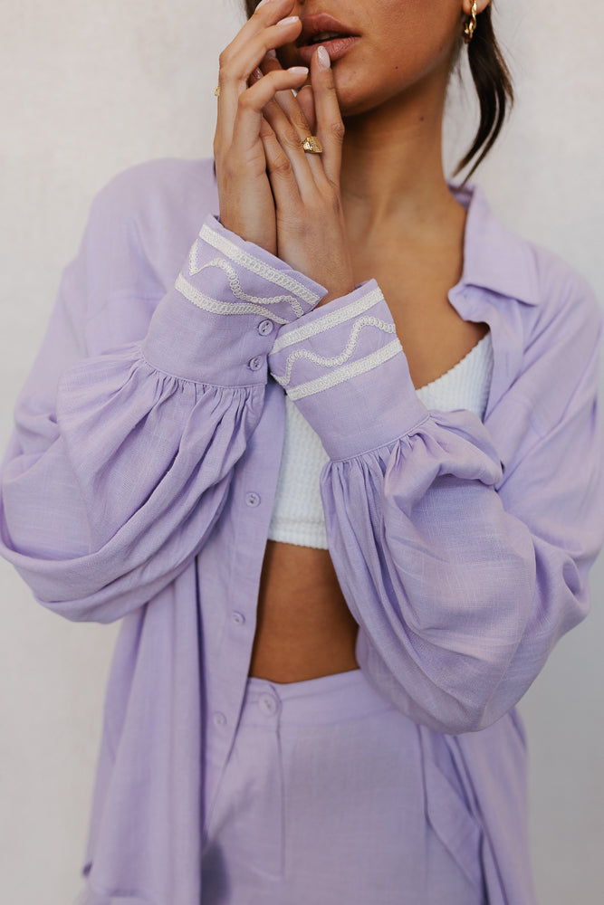 Sparrow Shirt - Lilac/White