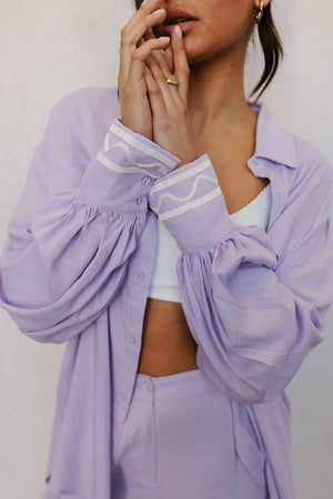 Sparrow Shirt - Lilac/White