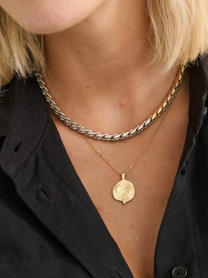 Ocean Coin Necklace Gold