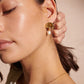 Pearl Leaf Earrings - Gold