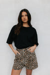 Ally Shorts - Leopard Denim