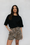 Ally Shorts - Leopard Denim