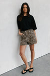 Ally Shorts - Leopard Denim