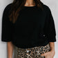 Ally Shorts - Leopard Denim