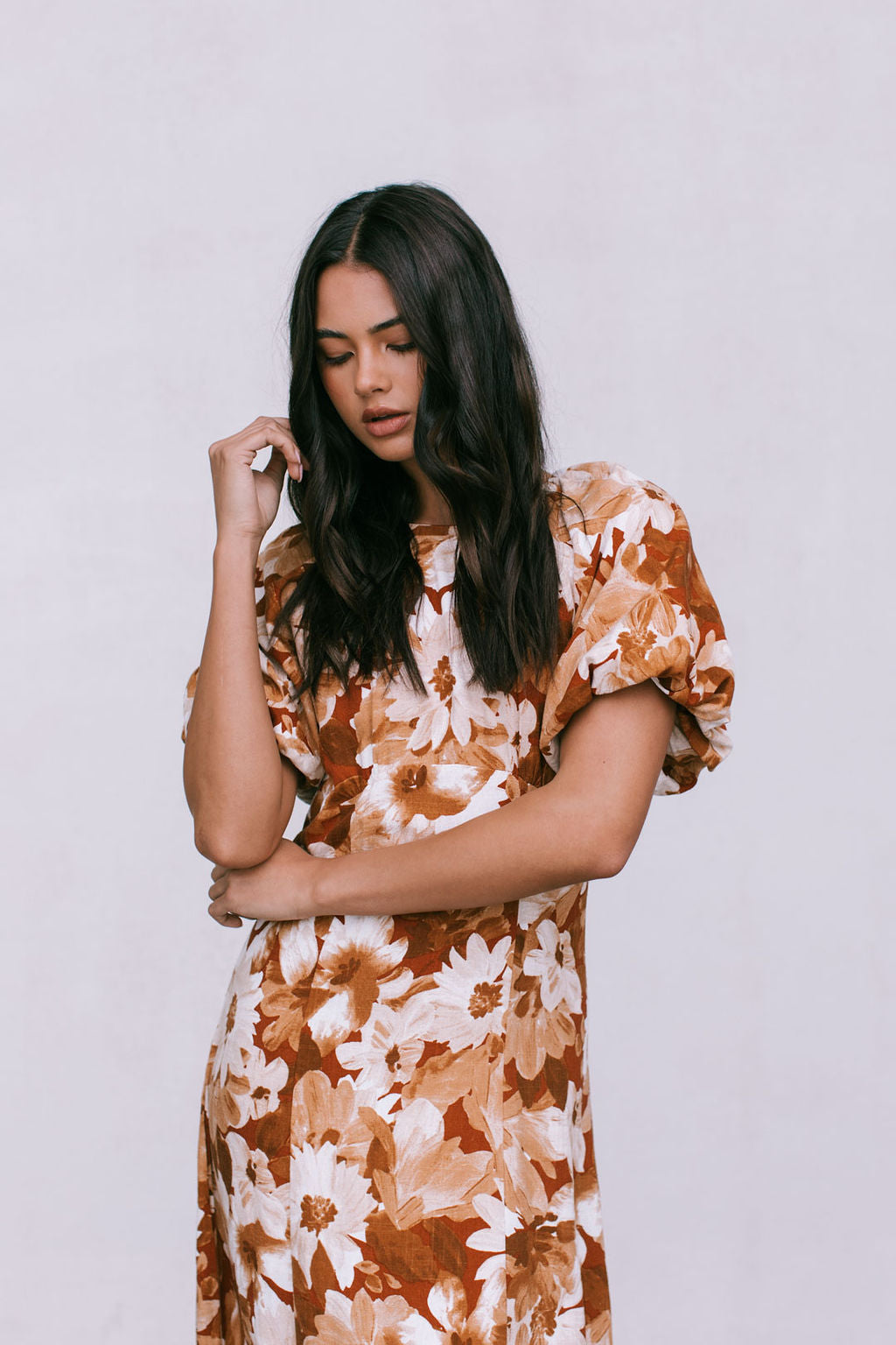 Layne Maxi Dress Rust Floral