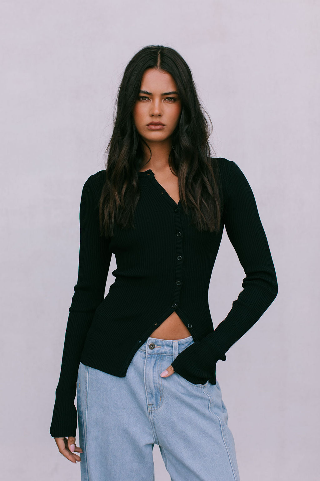 Brianna Knit Top - Black