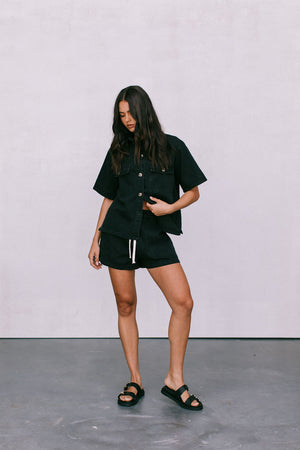 Brittanie Denim Set - Washed Black