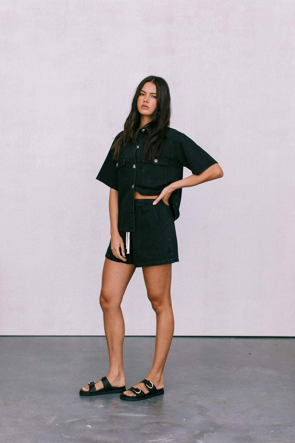 Brittanie Denim Set - Washed Black