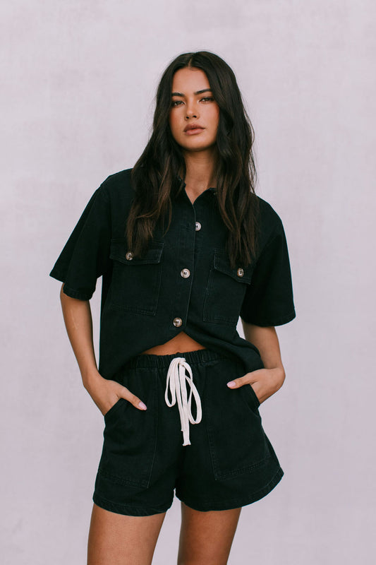 Brittanie Denim Set - Washed Black