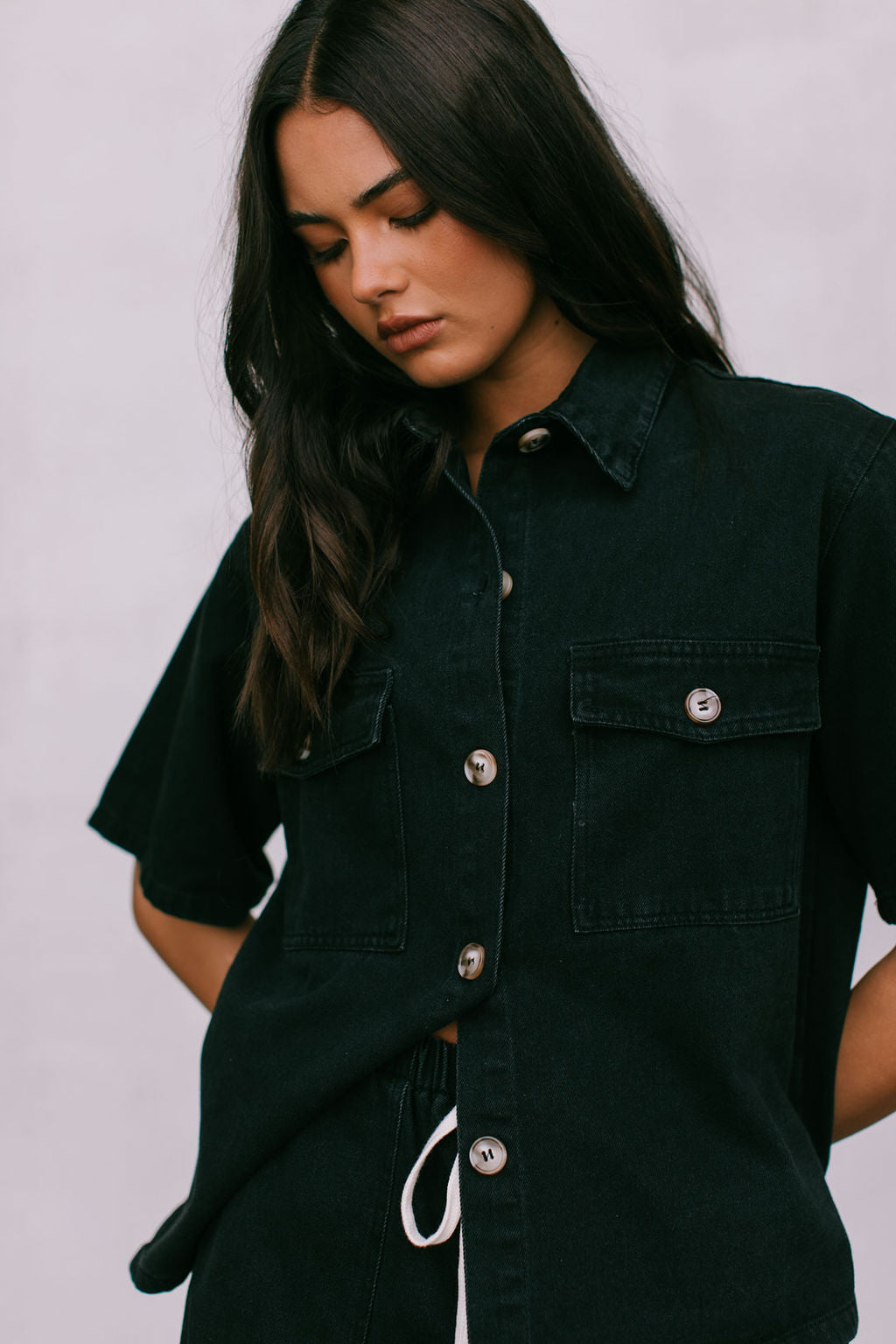 Brittanie Denim Set - Washed Black