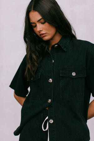 Brittanie Denim Set - Washed Black