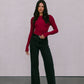 Nicka Long-sleeve Top - Burgundy