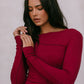 Nicka Long-sleeve Top - Burgundy