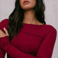 Nicka Long-sleeve Top - Burgundy