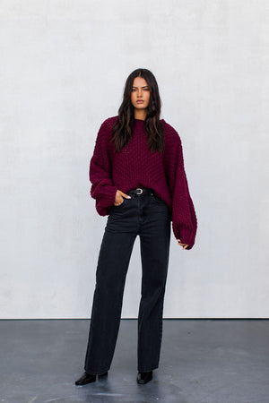 Falla Knit Jumper - Burgundy