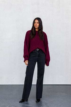 Falla Knit Jumper - Burgundy