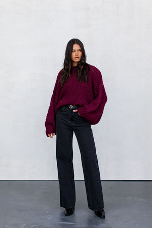 Falla Knit Jumper - Burgundy