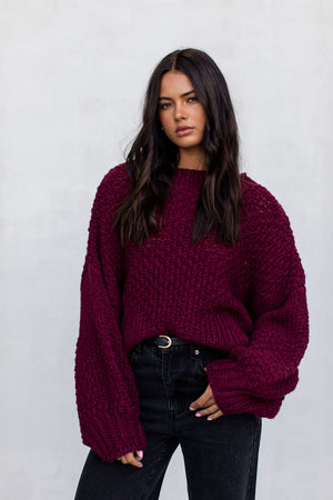 Falla Knit Jumper - Burgundy