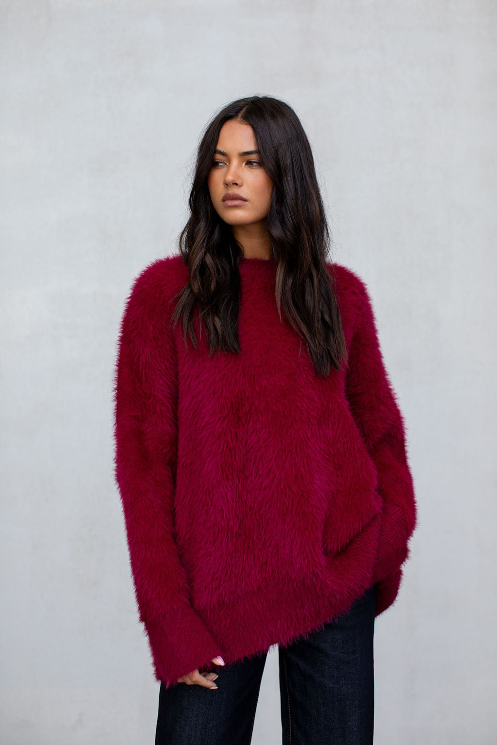 Willow Knit Jumper Burgundy