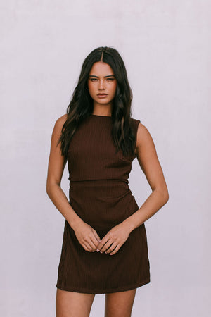Henrietta Mini Dress - Chocolate Brown