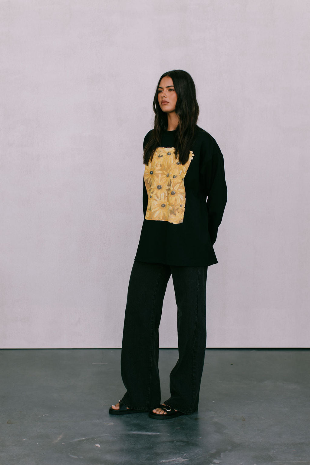 Sunflower Long Sleeve Top Black