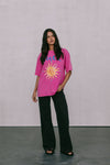 Soleil Sun Tee - Pink Acid Wash