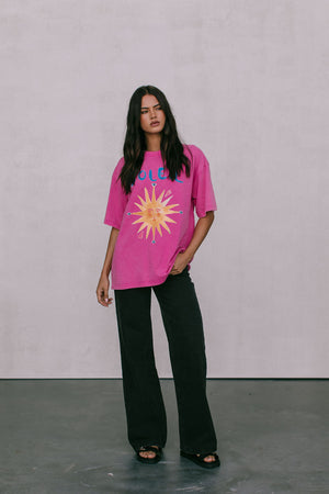 Soleil Sun Tee - Pink Acid Wash