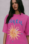 Soleil Sun Tee - Pink Acid Wash