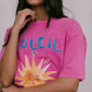 Soleil Sun Tee - Pink Acid Wash