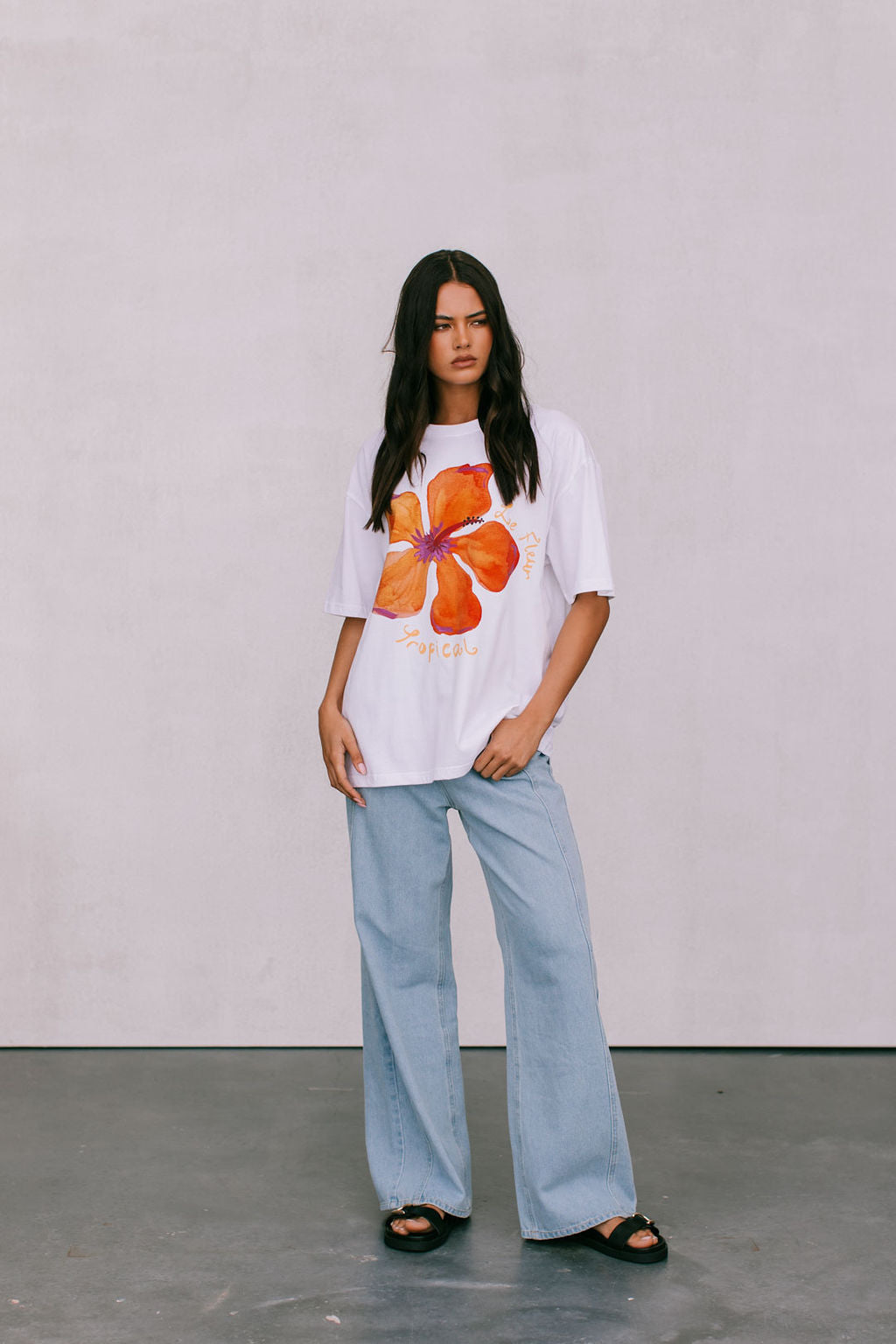 Le Fleur Tropical Tee - White