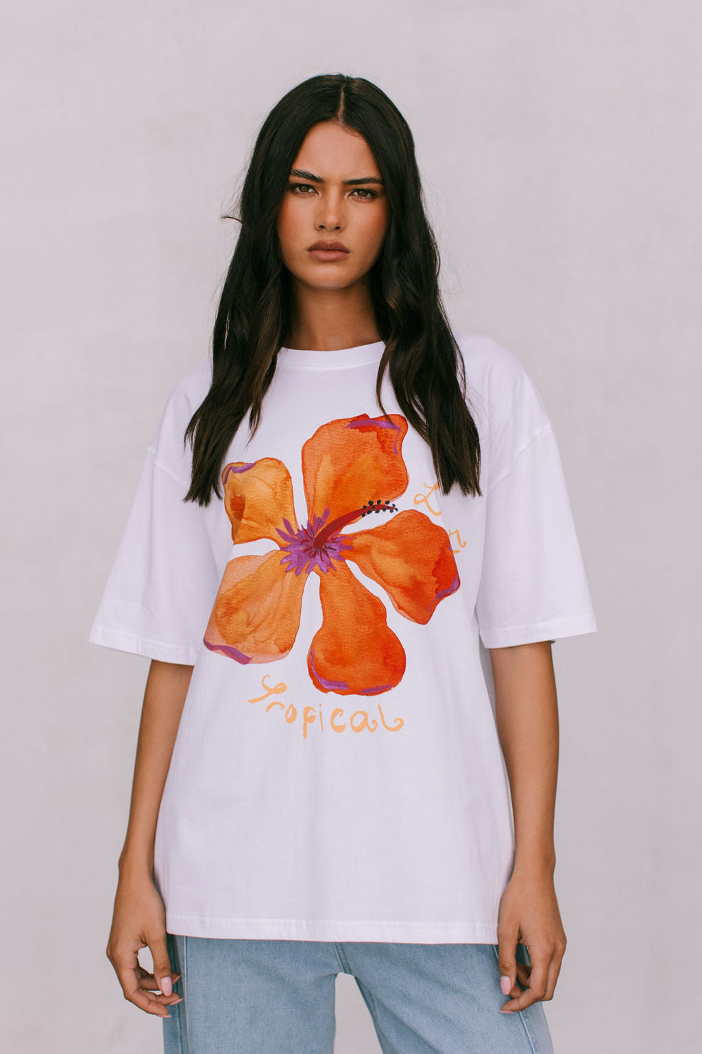 Le Fleur Tropical Tee - White