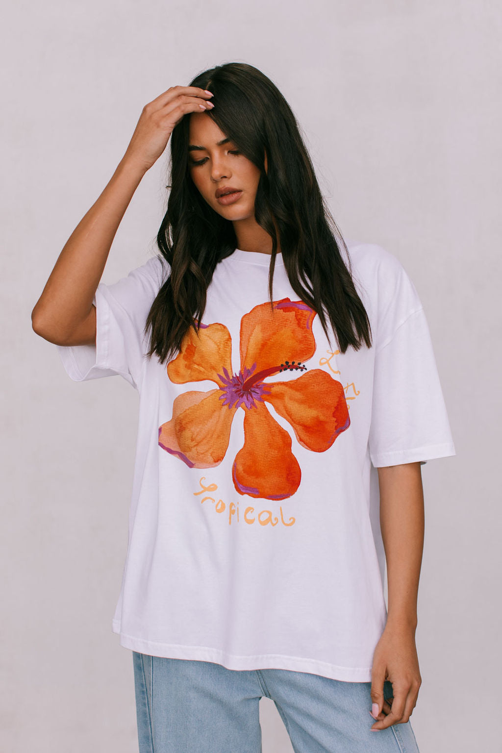 Le Fleur Tropical Tee - White