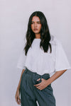 DISPATCH 09.05.25 - Cerlah Tailored Pants - Charcoal Grey/White Pinstripe