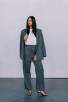 DISPATCH 09.05.25 - Cerlah Tailored Pants - Charcoal Grey/White Pinstripe