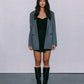 DISPATCH 09.05.25 - Quade Tailored Blazer - Charcoal Grey/White Pinstripe