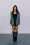 DISPATCH 09.05.25 - Quade Tailored Blazer - Charcoal Grey/White Pinstripe