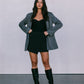 DISPATCH 09.05.25 - Quade Tailored Blazer - Charcoal Grey/White Pinstripe