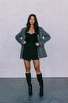DISPATCH 09.05.25 - Quade Tailored Blazer - Charcoal Grey/White Pinstripe
