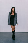 DISPATCH 09.05.25 - Quade Tailored Blazer - Charcoal Grey/White Pinstripe