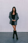 DISPATCH 09.05.25 - Quade Tailored Blazer - Charcoal Grey/White Pinstripe