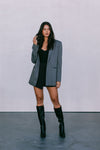 DISPATCH 09.05.25 - Quade Tailored Blazer - Charcoal Grey/White Pinstripe