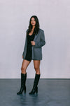 DISPATCH 09.05.25 - Quade Tailored Blazer - Charcoal Grey/White Pinstripe